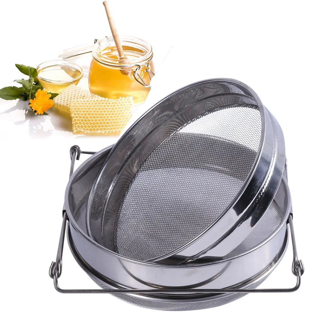 

Double Filter Stainless Steel Penetration Filter Sugar Apiculture Equipment Reusable Eco Oxidative Resistant Tool Honey Strainer