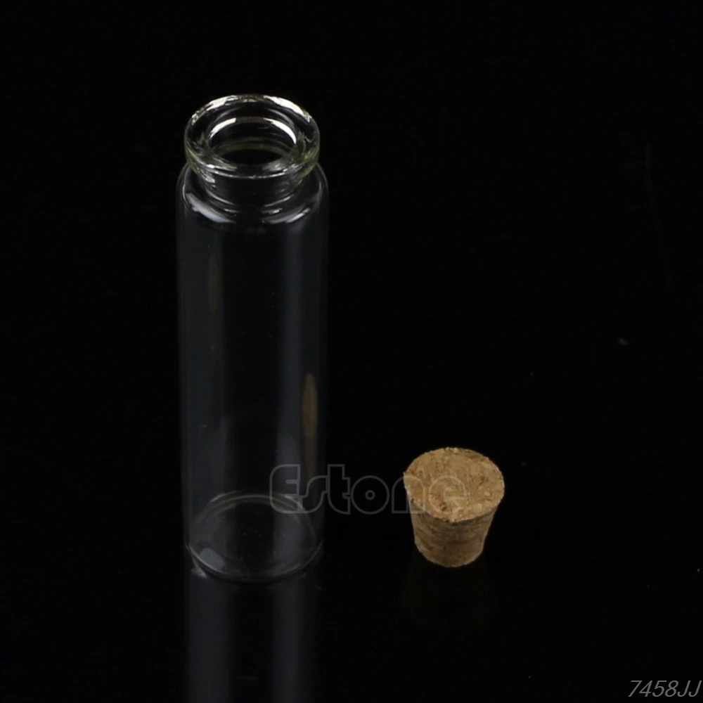 10 шт 20 мл 22*80 мм пустые крошечные маленькие прозрачные пробковые бутылки для сообщений стеклянные флаконы прямая поставка