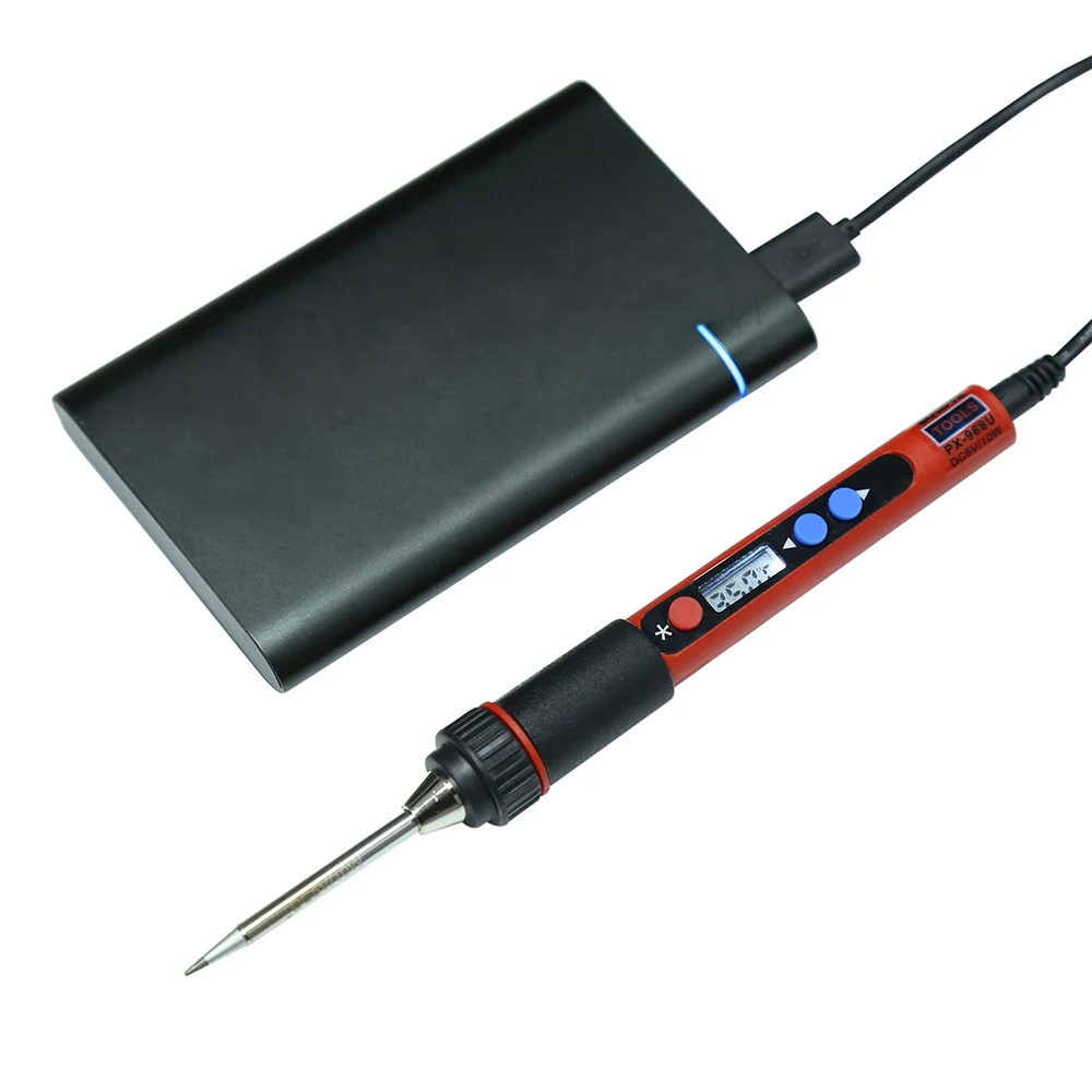 

Adjustable Temperature USB Soldering Iron 5V LCD Digital Portable Charging Treasure For Electronic Welding Tools