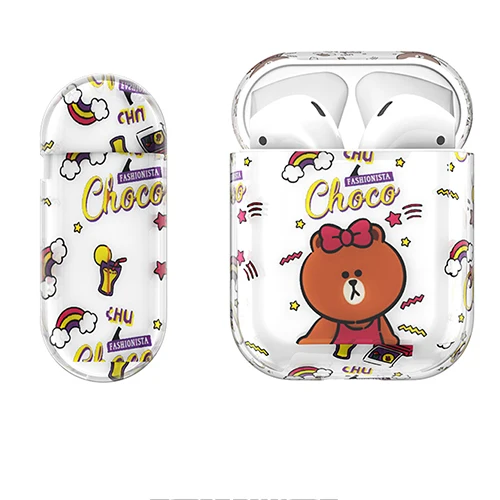 style B Стильный Жесткий PC Cace для APPLE Airpods милый мультяшный чехол Аксессуары Bluetooth наушники сумка чехол Чехол для наушников коробка - Цвет: style B