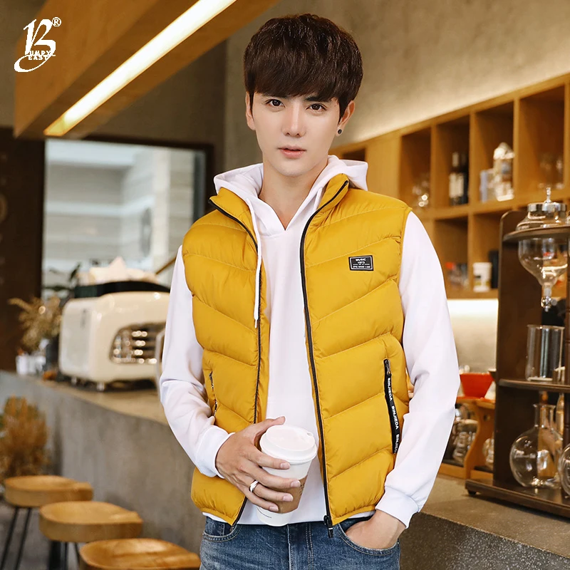 

Bumpybeast Vest Men 2018 New Autumn Winter Warm Sleeveless Jacket Waistcoat Men's Vest Fashion Casual teens Coats Mens 4XL A88
