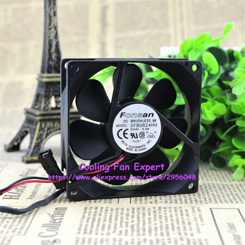 DFB0824HH DC 24 V 4 32 W 0.18A 80*80*25 мм 8025 8 см 2 шт/комплект проводов PIX525 брандмауэр Вентилятор