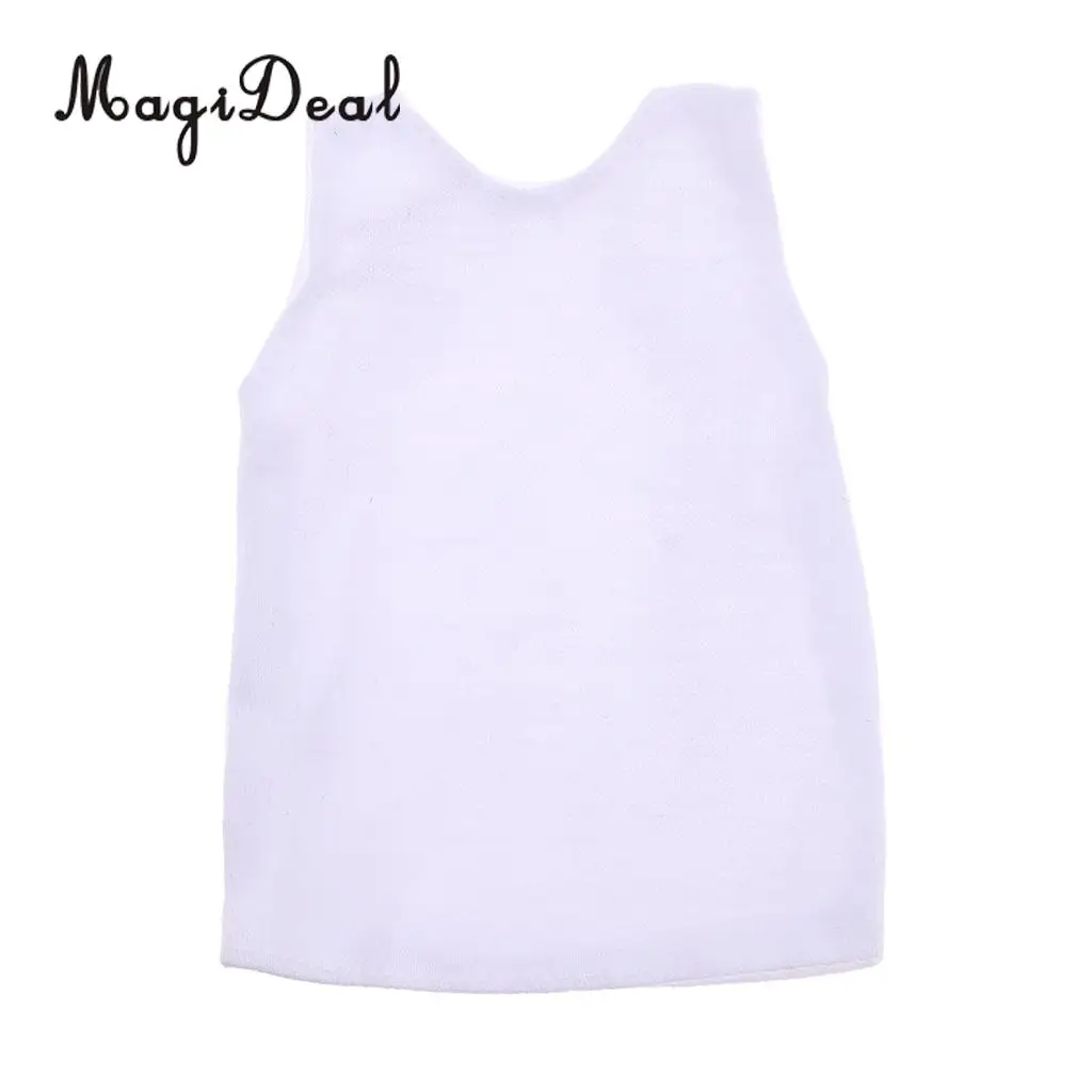 1/6 Scale White Vest Shirt Sleeveless T-Shirt Vest Tops Cloth Soft for 12 Inch Action Figures   Acc