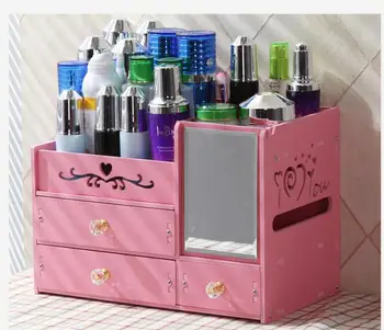

Cosmetic Jewelry Organizer Office Storage Drawer Desk Makeup Case Plastic Makeup Brush Box Lipstick Remote Control Holder Bins