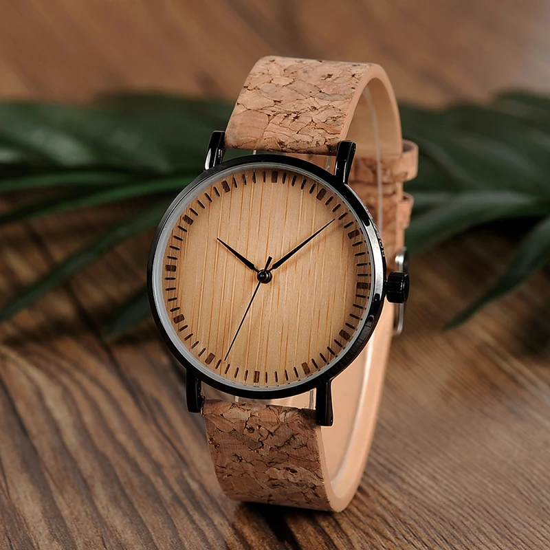 Zegarek damski drewniany na pasku Bobo Bird Cork E19 5 Zegarek drewniany Bobo Bird Cork E19 9