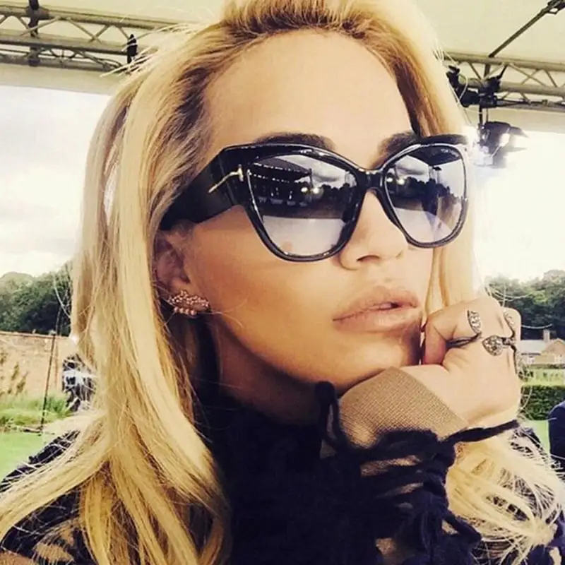 

New Gradient Points Cat Eye Women Sunglasses Tom High Fashion Sun Glasses Female Cateyes Sunglasses Women Brand Designer Oculos