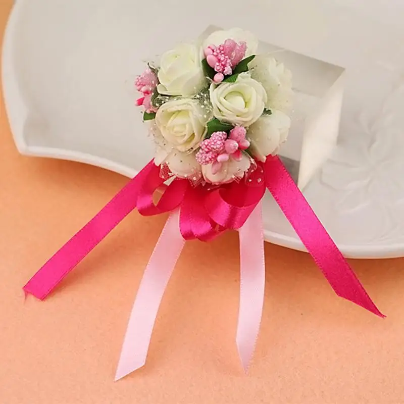 Bracelet Of Artificial Flowers Bracelets For Prom Sister Of Bride Bridesmaids Flower Wrist Prom