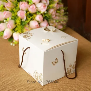 

11.5 x11.5x10CM DHL Free Shipping Butterfly tote Backing Cake box//cup cake Box/Biscuit snack packaging/EggTart box 100pcs/set