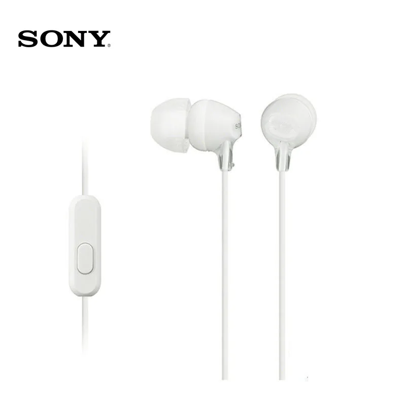 Sony MDR-EX15AP 3,5 мм проводные наушники-вкладыши сабвуфер стерео наушники Hands-free с микрофоном для Iphone sony oneplus Xiaomi huawei