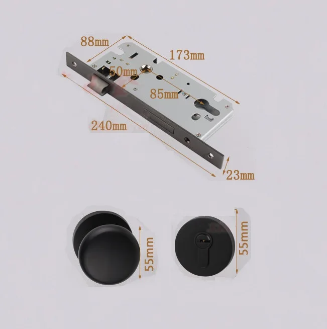  Premintehdw American Style Mortise Interior Door Lock Set Reversal Rosette Kit 35-50mm door thickne - 32827474567