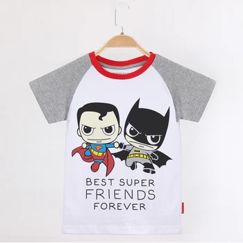 

2019 Children Clothing Kids T-shirt Boy Superhero Cartoon Colorblock 100 Cotton Short Sleeve Raglan Baby Clothing Boys Tops Tee