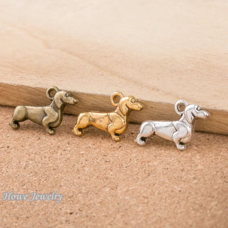 

55pcs Vintage Dachshund dog charm Fit earring Bracelets Necklace DIY Metal Jewelry Making D056