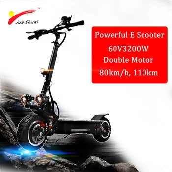 

New Style Samsung 60V 3200W 11" Electric Scooter Powerful 26Ah 30Ah 80Km/H Foldable Electric Scooter Adult Ebike E Scooter CE