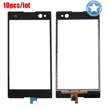 

10PCS/LOT Black For Sony Xperia C3 D2533 D2502 Front Glass Lens Touch Screen replacement