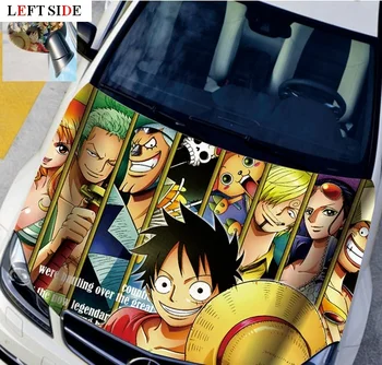 

LEFT SIDE Car Stickers Cute Vinyl Anime ONE PIECE Figure Engine Hood Car Covers Styling Customize Size to Suit all Vehicles