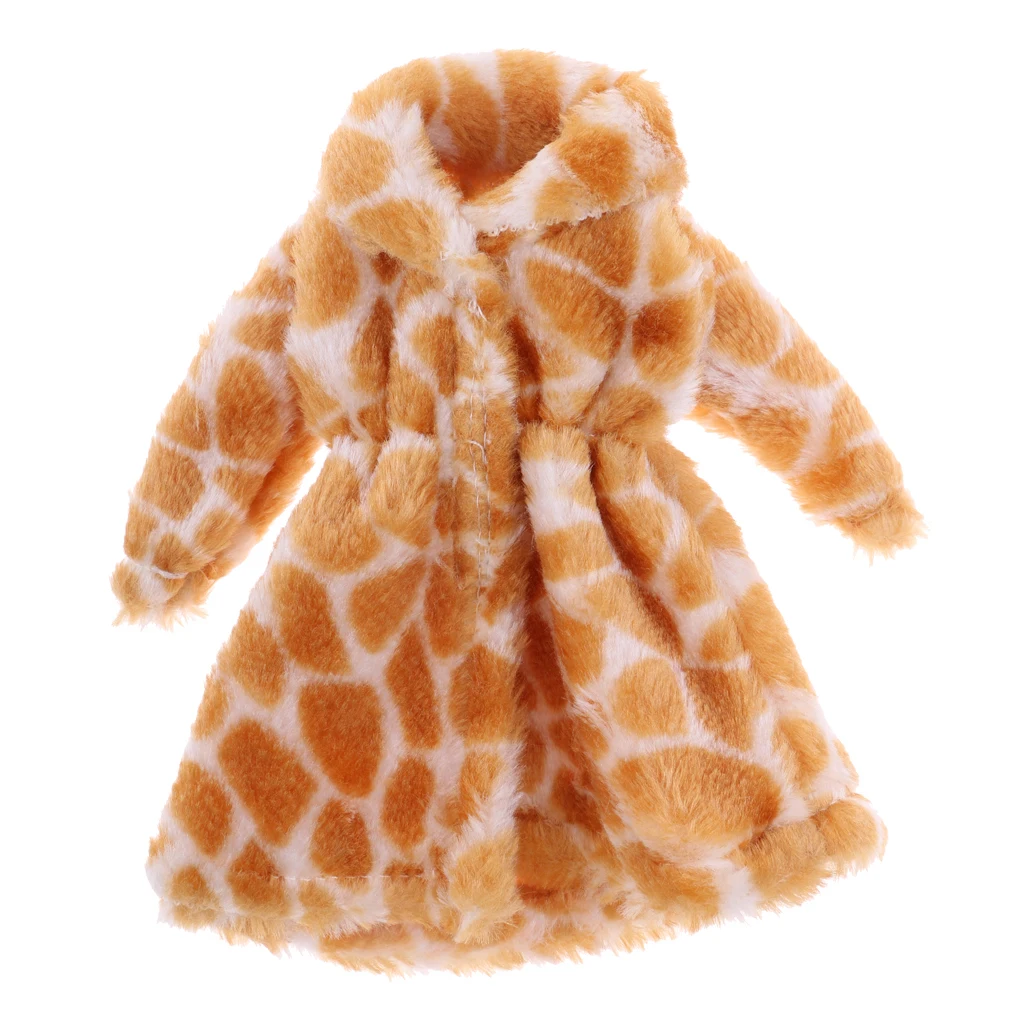 Doll Clothes Fashion Plush Overcoat Outwear for 1/6 Barbi BJD SD Dolls Clothing Dress Up Clothing Dolls Accessory Birthday Gift