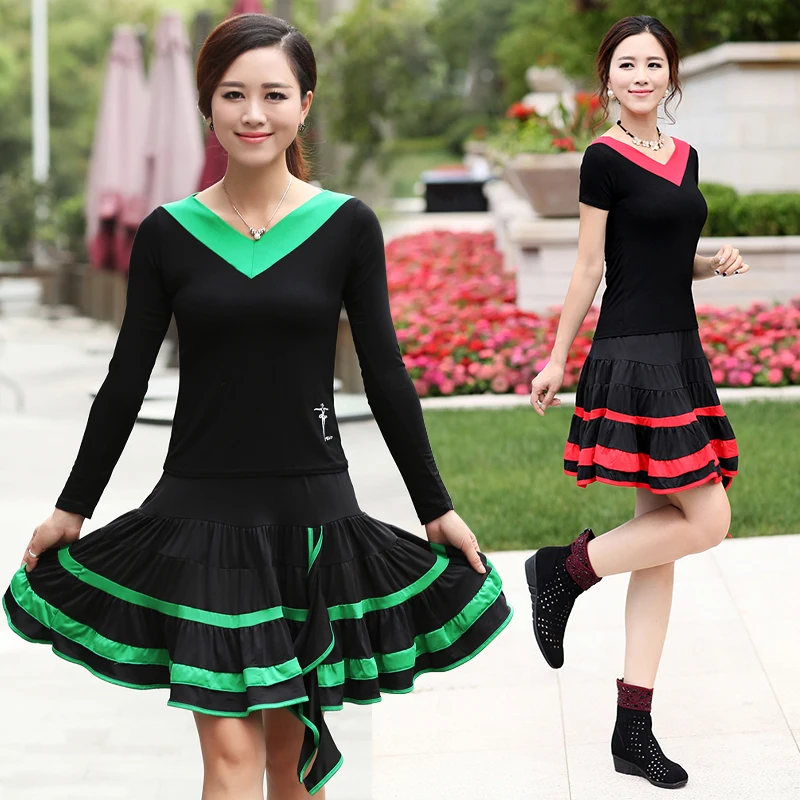 Dance clothes set leotard short sleeve top dance costume clothing