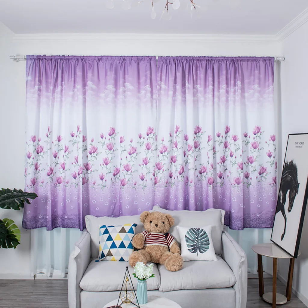 2020 Are Most Useful Leaves Curtain Window Treatment Voile Drape Valance 1 Panel FabricFamily cortinas | Дом и сад