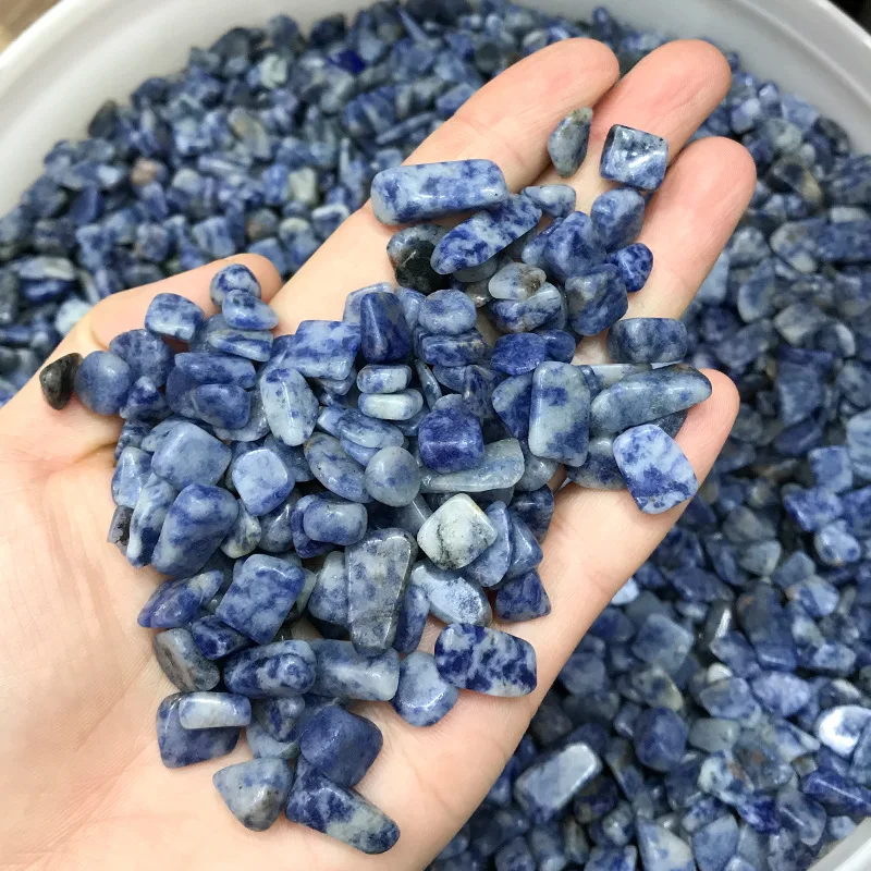 

50g Blue Point Crystal Gravel Mineral Crystal Chip Beads Home or Fountain Decor Tumbled Stone Degauss Healing Reiki