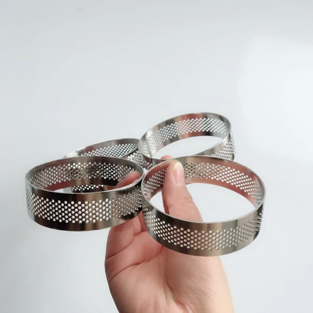 7cm 8cm Fruit Pie Circle Round stainless perforated seamless tart ring