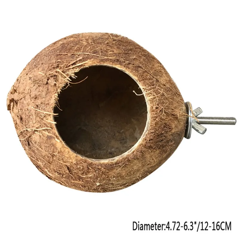  Bird's Nest Natural Coconut Shell Squirrel Hamster Breeding Nest Perch Small Animals Comfortable Be