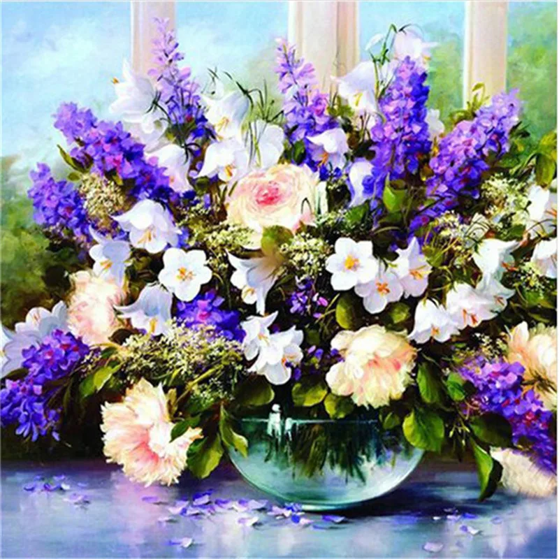 5D DIY Алмазная Цветочная композиция Цветочная ваза вышивка крестиком Алмазный Вышивка мозаика Алмазный домашний декор