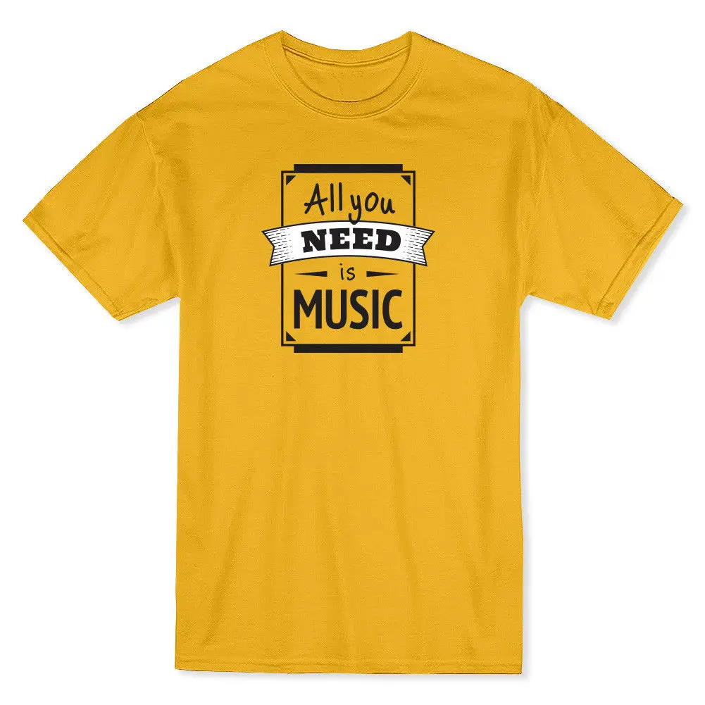&quotAll You Need Is Music&quot Label Quote Men's T-shirt | Мужская одежда
