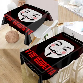 

V For Vendetta Custom Table Cloth Oxford Fabric Rectangular Waterproof Oilproof Table Cover Family Party Tablecloth