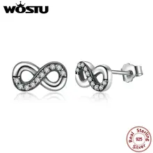 Новое поступление настоящие 925 пробы серебряные серьги-гвоздики Бесконечная любовь для женщин Женские подлинные оригинальные ювелирные изделия подарок XCHS475