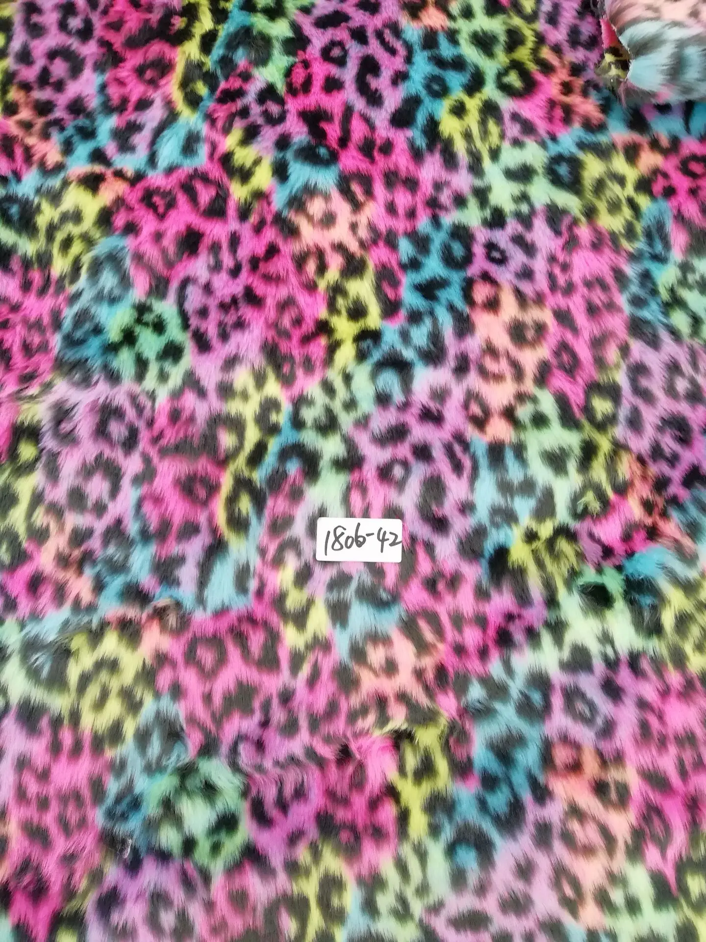 Леопардовый жаккард цвет кроличья шерсть градиент плюшевый искусственный мех(15 мм ворс длинные