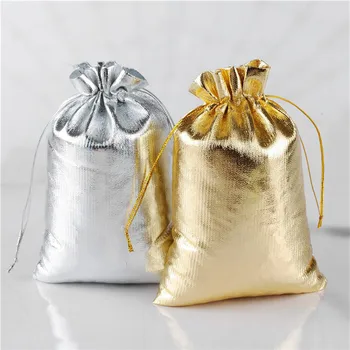 

10pcs Golden/silver Bags Dust-proof Jewelry Candy Packaging Golden/silver Color Hot Selling New Arrived Cute Soft 4 size choose