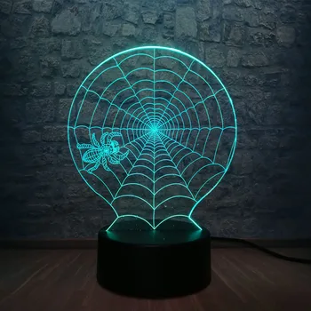 

Creative Animal Pot-bellied Spider 3D LED Lamp Halloween Scary Scene 7 Color Change Home Decoration Table Night Light Atmosphere