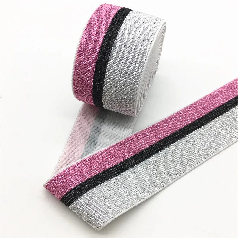 40 мм нейлоновая красочная резиновая резинка полосатые плечевые нижние ремни для тесьма для одежды Швейные DIY аксессуары для одежды 1 метр - Цвет: Style A 4