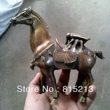Bi00554 Красивая Китайские бронзовые латунные Лошади Статуя рис
