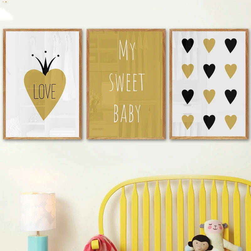 My Sweet Babyt Alpaca Posters and Prints Nursery Wall Art Sheep Canvas Painting Love Wall Decor Kids Bedroom Decoration