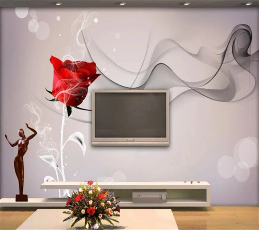 wellyu Custom large mural 3D living room bedroom обои background wall paper rose smoke papel de parede wallpaper for walls 3 d |