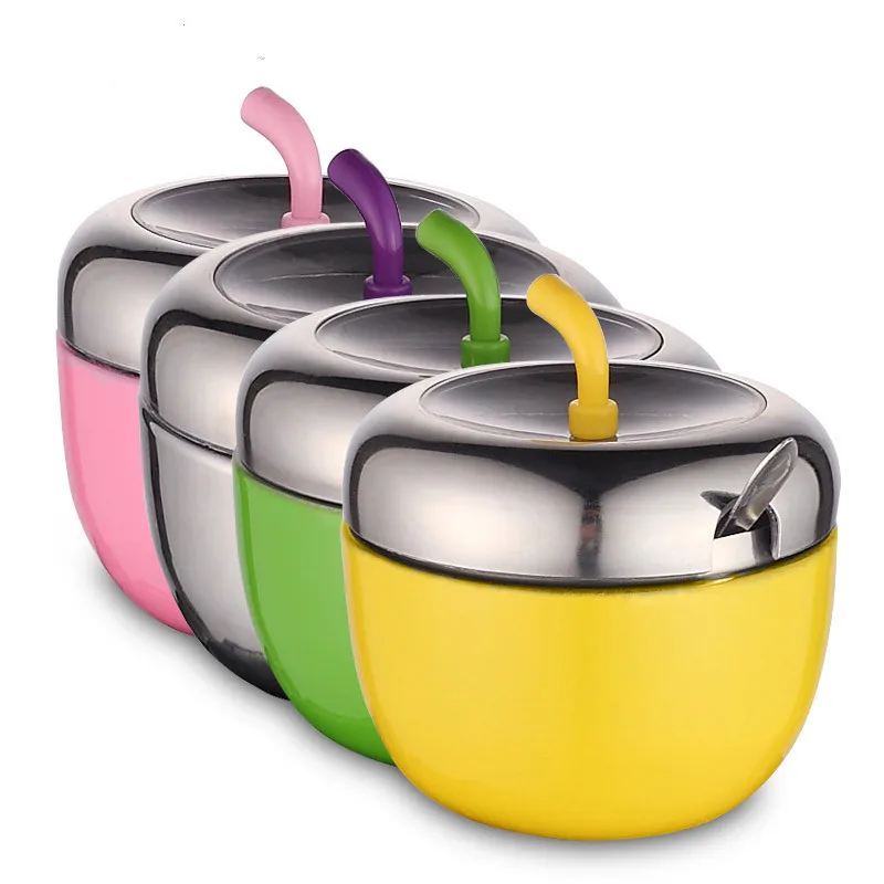 

Kitchen Small Items 304 Stainless Steel Seasoning Box Seasoning Jar Apple Creative Salt Sugar Seasoning Jar Seasoning Bottle