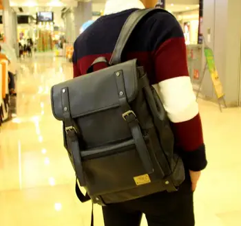 

X-Online 031817 new hot student school bag teenager vintage leather backpack