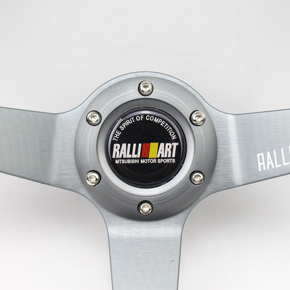 14 дюймов серый Ralliart глубокое блюдо замша кожа гоночный автомобиль рулевое колесо для Mitsubishi