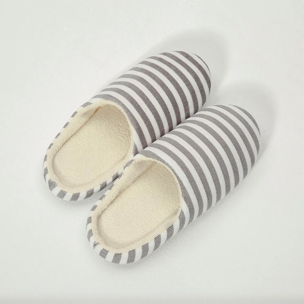 Sleeper#501 NEW Women Men Warm Striped Slipper Indoors Anti-slip Winter House Shoes casual home ladies hot Free Shipping