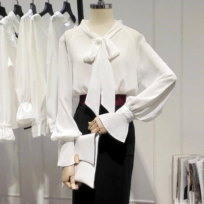 new women's autumn shirts elegant fashion skinny lace