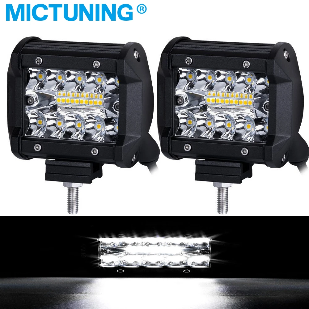 Koop 2 stks 4 inch LED Bar LED Bar voor Rijden Offroad Boot Auto Tractor Truck 4x4 SUV ATV 12 v 24 v Nominale 60 w Werkelijke 15 w