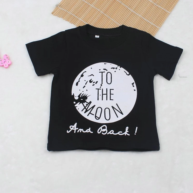 Salaher Moon arrow 2017 Autumn and summer Baby Boy Clothes Short sleeve Letter Print T-shirt+Pants Kids Clothing Sets (2)