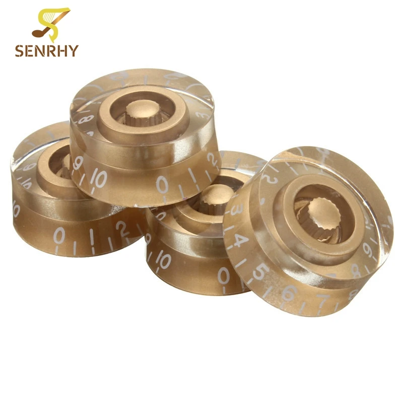 

Best Price 4Pcs/lot Gold Speed Control Knobs Set Volume Tone Buttons For Electric Guitar Parts & Accessories