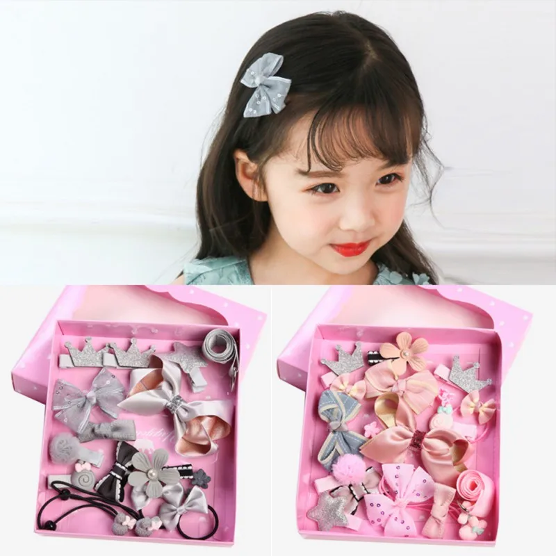 18pcs Kids Baby Children Hair Clip Bow Barrette Hairpin Flower Hair