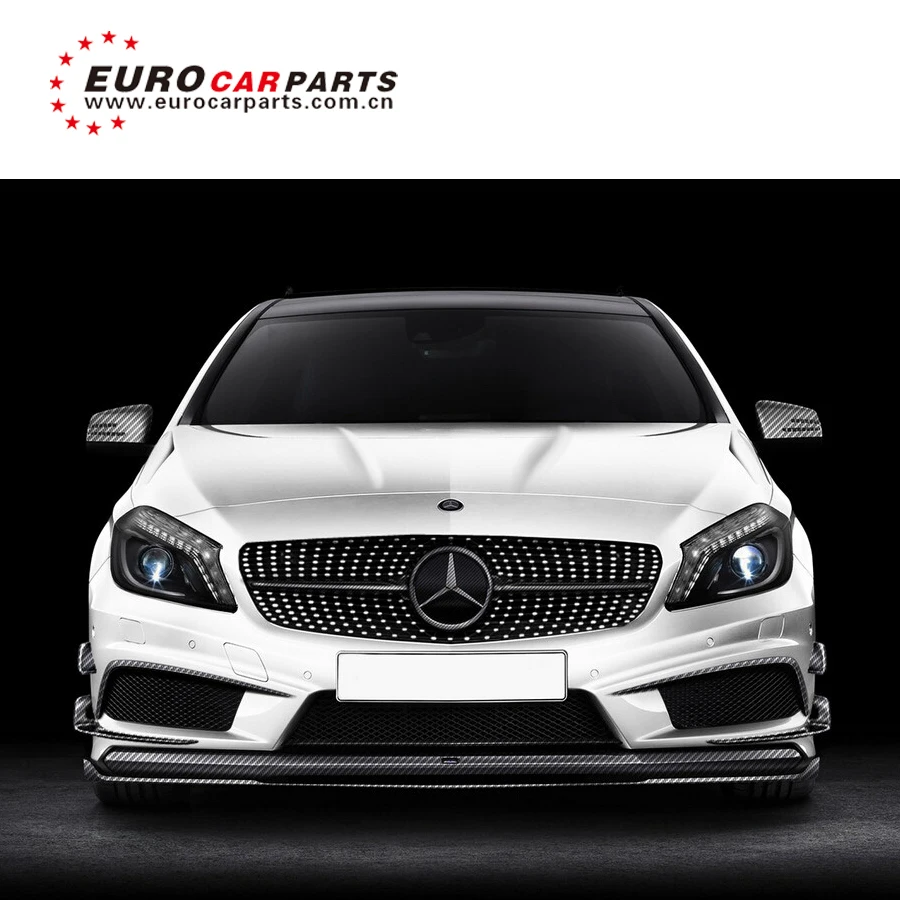 

full carbon finber parts for A class w176 A45 with front lip front bumper canard side skrits diffuser rear spoiler muffler tip