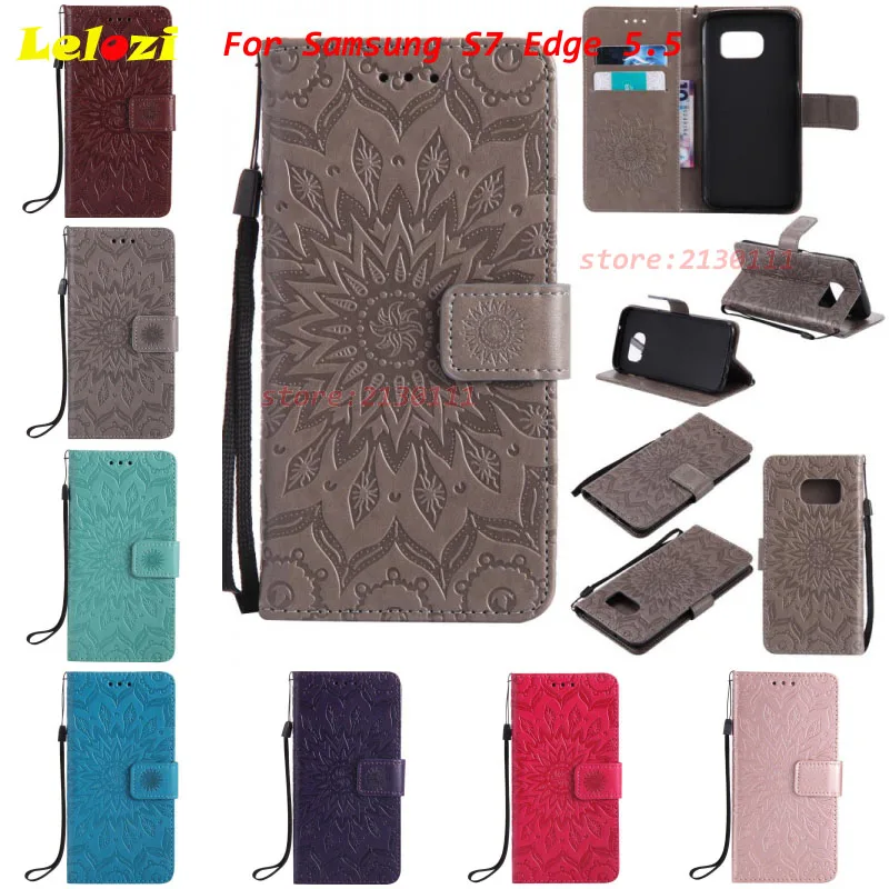 LELOZI Luxury Mobile Wallets Girl Woman TPU PU Leather Case Etui Cove Shell Housing For Samsung Galaxy S7 Edge 5.5 SM-G935 Red | Мобильные