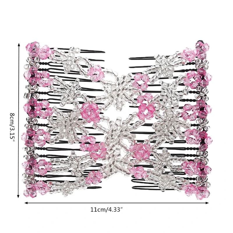Модный двойной гребень для волос, волшебные бусины, эластичная заколка, эластичные заколки для волос
