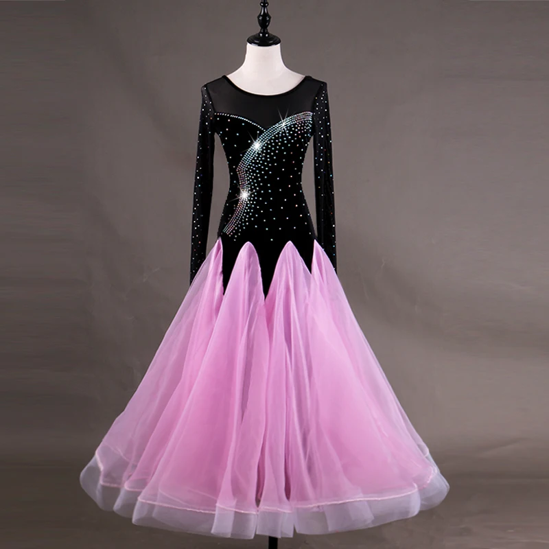 sequins ballroom dance dresses standard ballroom dancing clothes Competition standard dance dress waltz foxtrot dress children