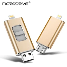 

3 in 1 OTG USB Flash Drive For iPhone X/8/7/7 Plus/6/6s ipad Metal Pendrive HD Memory Stick 16G 32G 64G Flash Drive update 11.16